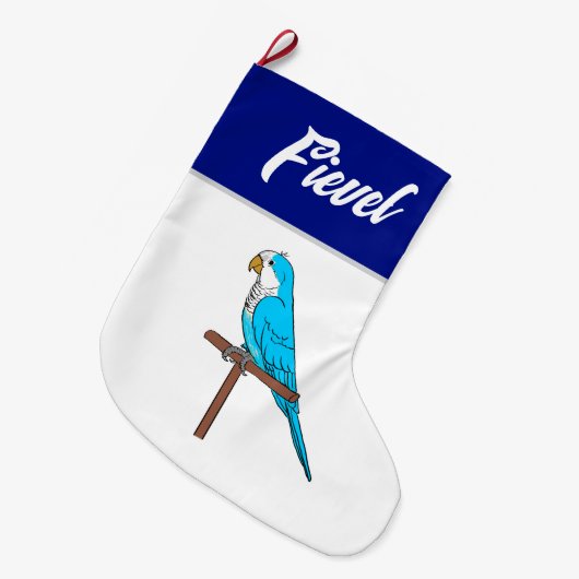 Chanoeka kous - Blauwe Quaker papegaai Grote Kerstsok (Voorkant (Hangend))