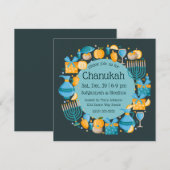 Chanoeka krans blauwe partij kaart (Voorkant / Achterkant)