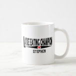 Chanoeka Latke Eten Kampioen Koffie Mok<br><div class="desc">Chanoeka "Latke Eating Champion" Chanoeka Mok. Personaliseer door tekst te verwijderen en uw eigen bericht toe te voegen. Gebruik uw favoriete lettertypestijl, -kleur en -grootte. Bedankt om te stoppen en te winkelen. Fijne Chanoeka/Chanoeka! Creëer een eenvoudig geschenk door het toevoegen van een aantal goodies aan de mok, wikkel het in...</div>
