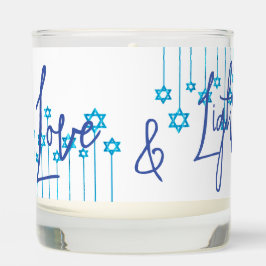 Chanoeka liefde en lichtblauw witte ster van David