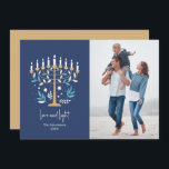 Chanoeka Liefde & Licht Bloemen Menorah Fotokaart Feestdagenkaart<br><div class="desc">Chanoeka Liefde & Licht Bloemen Menorah Fotokaart. Pas de aangepaste tekst hierboven aan. U kunt extra coördinerende items vinden in ons "Floral Hanukkah Menorah and Dreidel" collectie.</div>