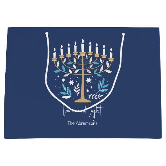 Chanoeka Liefde & Licht Bloemen Menorah Groot Cadeauzakje (Voorkant)