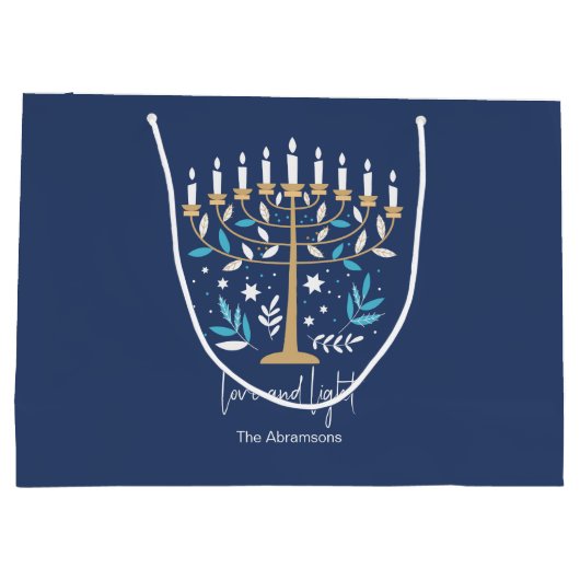 Chanoeka Liefde & Licht Bloemen Menorah Groot Cadeauzakje (Achterkant)