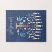 Chanoeka Liefde & Licht Bloemen Menorah Legpuzzel (Horizontaal)