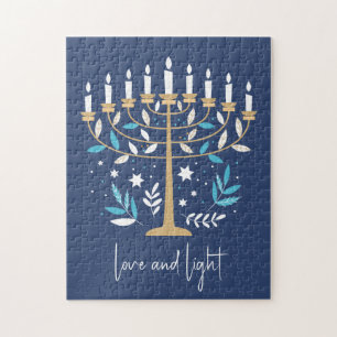 Chanoeka Liefde & Licht Bloemen Menorah Legpuzzel