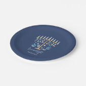 Chanoeka Liefde & Licht Bloemen Menorah Papieren Bordje (Gekanteld)