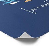 Chanoeka Liefde & Licht Bloemen Menorah teken Poster (Hoek)