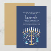 Chanoeka Liefde & Licht Bloemen Menorah Vakantie P Kaart (Voorkant / Achterkant)