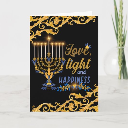 Chanoeka Liefde, Licht en Geluk Kaart (Voorkant)