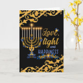 Chanoeka Liefde, Licht en Geluk Kaart (Gele Bloem)