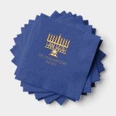 Chanoeka Lit Menorah #2 Familienaam Folie Servetten (Insitu (Gestapeld))