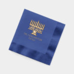 Chanoeka Lit Menorah #2 Familienaam Folie Servetten<br><div class="desc">Hanukkah Chanukah Lit Menorah #2 Familienaam Ontwerp =========</div>