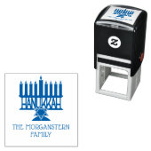 Chanoeka Lit Menorah #2 Familienaam Zelfinktende Stempel (In situ)