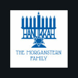 Chanoeka Lit Menorah #2 Familienaam Zelfinktende Stempel<br><div class="desc">Hanukkah Chanukah Lit Menorah #2 Familienaam Ontwerp =========</div>