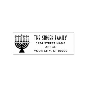 Chanoeka Lit Menorah Naam Retouradres LS Zelfinktende Stempel