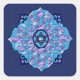 Chanoeka Mandela Vierkante Sticker