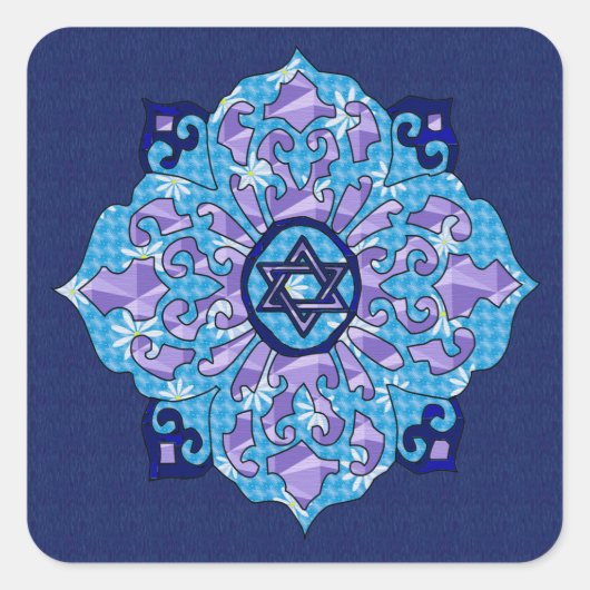 Chanoeka Mandela Vierkante Sticker (Voorkant)