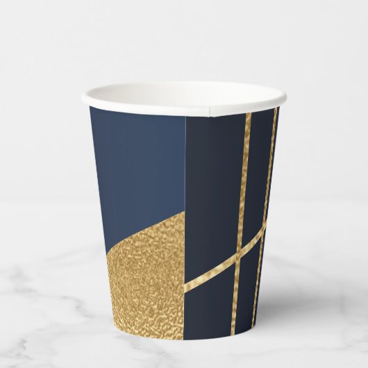 Chanoeka Marine en Goud 8 oz. Papieren Bekers (Rechts)