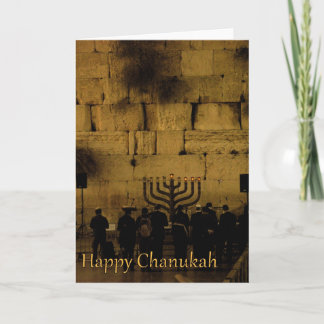 Chanoeka Menorah bij het Kotel Feestdagen Kaart
