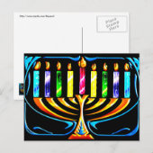 Chanoeka Menorah - Chanoeka Menorah Feestdagenkaart (Voorkant / Achterkant)