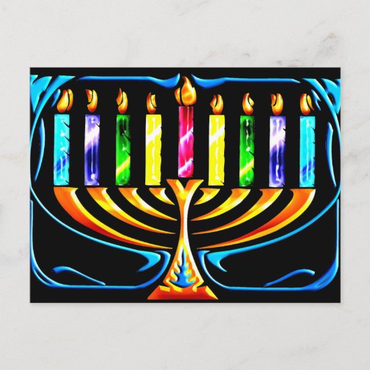 Chanoeka Menorah - Chanoeka Menorah Feestdagenkaart (Voorkant)