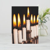 Chanoeka Menorah die de Witte Chanoeka van Kaarsen Feestdagenkaart (Staand voorkant)