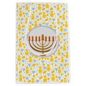 Chanoeka Menorah in het geel Medium Cadeauzakje (Voorkant)