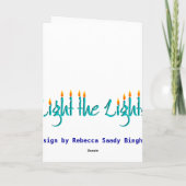 Chanoeka Menorah in woorden Kaart (Achterkant)