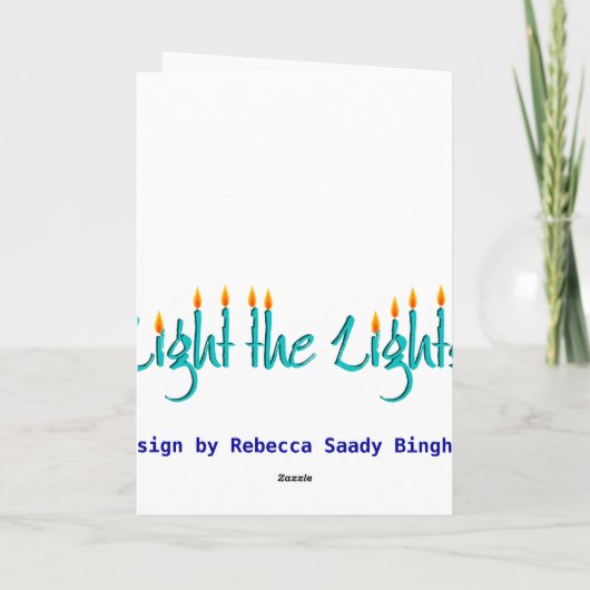 Chanoeka Menorah in woorden Kaart (Achterkant)