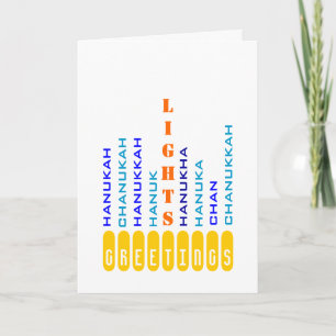 Chanoeka Menorah in woorden Kaart