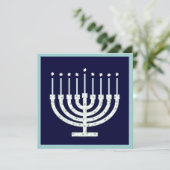 Chanoeka Menorah met Kaarsen in Stip Kaart (Staand voorkant)