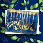 Chanoeka Menorah Waterverf Fun Joyful Folie Feestdagenkaart<br><div class="desc">Chanoeka Menorah Waterverf Fun Joyful</div>