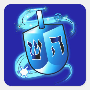 Chanoeka met Dreidel Vierkante Sticker