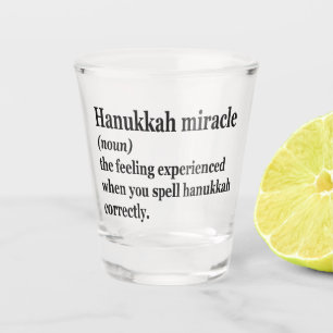 Chanoeka Mirakel Grappige Chanoeka Joodse Definiti Shot Glas