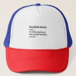 Chanoeka Mirakel Grappige Chanoeka Joodse Definiti Trucker Pet<br><div class="desc">Chanoeka,  joods,  jood,  Chanoeka,  dreidel,  cadeau,  verjaardag,  groovy,  kerst,  menora</div>