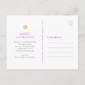 Chanoeka Moderne Boho kaarsen Blauwe Vrede Liefde  Feestdagenkaart (Achterkant)