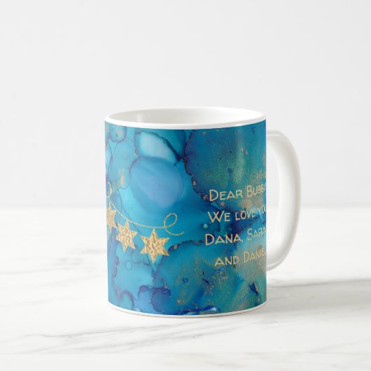 Chanoeka Mok Kleurrijke Golds/Blues Design (Voorkant rechts)