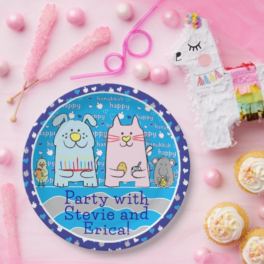 Chanoeka Muis en Vrienden Papieren Bordje (Feest)