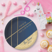 Chanoeka Navy en Gouden Papier Borden Papieren Bordje (Feest)