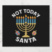Chanoeka Niet Vandaag Santa Joodse Chanoeka Bier Etiket (Enkel label)