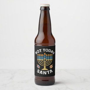 Chanoeka Niet Vandaag Santa Joodse Chanoeka Bier Etiket