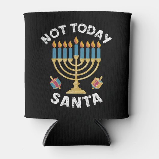 Chanoeka Niet Vandaag Santa Joodse Chanoeka Blikjeskoeler (Voorkant)