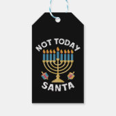 Chanoeka Niet Vandaag Santa Joodse Chanoeka Cadeaulabel (Achterkant)