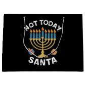 Chanoeka Niet Vandaag Santa Joodse Chanoeka Groot Cadeauzakje (Voorkant)