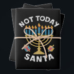 Chanoeka Niet Vandaag Santa Joodse Chanoeka Inpakpapier Vel<br><div class="desc">Chanoeka Niet Vandaag Santa Joodse Chanoeka</div>