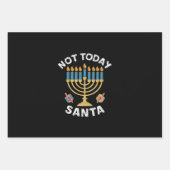 Chanoeka Niet Vandaag Santa Joodse Chanoeka Inpakpapier Vel (Voorkant)