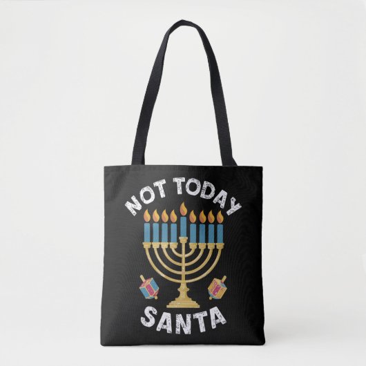 Chanoeka Niet Vandaag Santa Joodse Chanoeka Tote Bag (Voorkant)