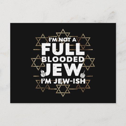 Chanoeka niet vol bloed Joodse Chanoeka Briefkaart (Voorkant)