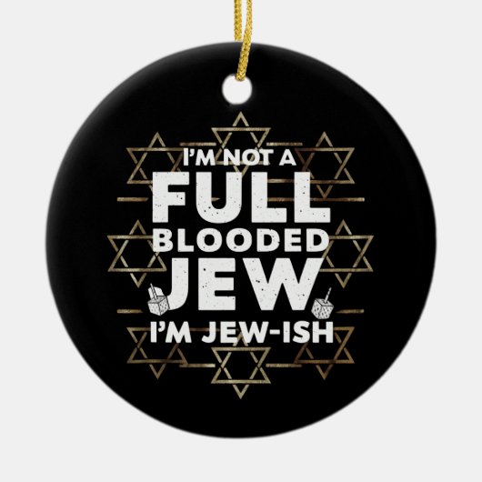 Chanoeka niet vol bloed Joodse Chanoeka Keramisch Ornament (Voorkant)