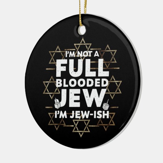 Chanoeka niet vol bloed Joodse Chanoeka Keramisch Ornament (Links)